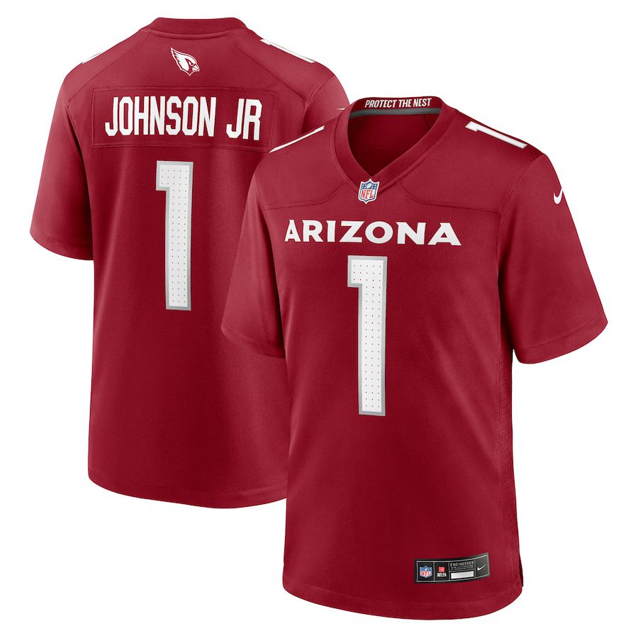 Men Arizona Cardinals #1 Paris Johnson Jr. Nike Cardinal 2023 NFL Draft First Round Pick Game Jersey